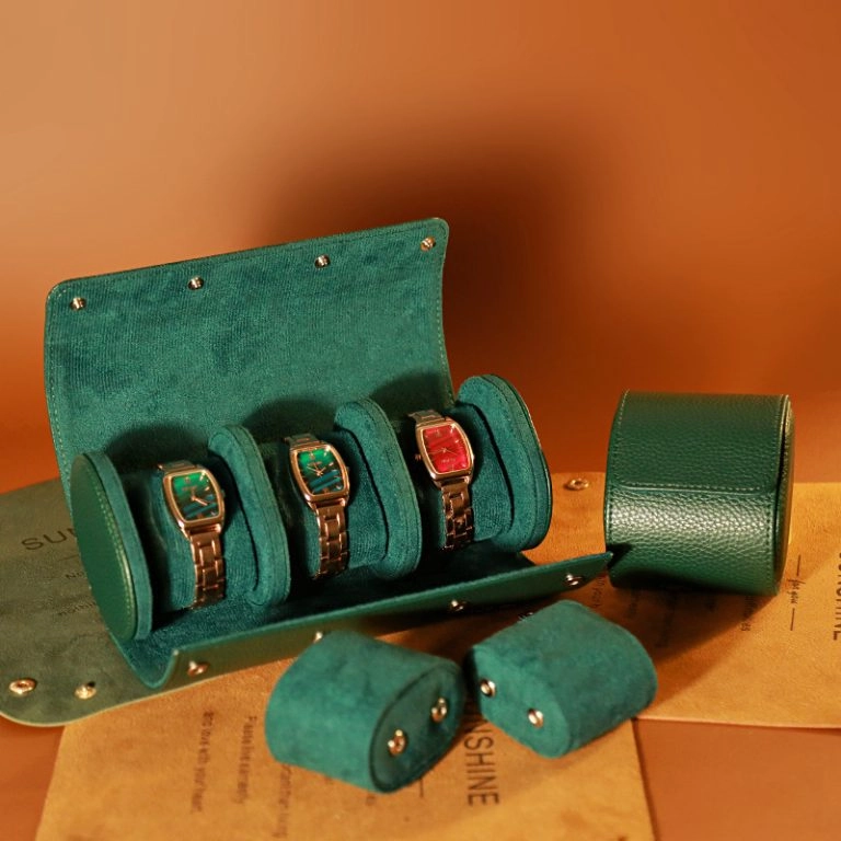 Etui podróżne na luksusowy zegarek ze skóry PU z rolką i niestandardowym logo